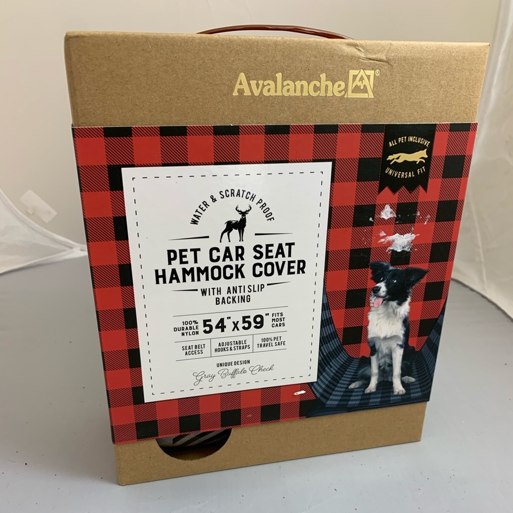 Pet seat cover back seat of car plaid 🚙🐕